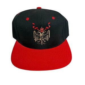 Rumple Minze Schnapps Liqueur Embroidered Snapback Hat Black Red OS